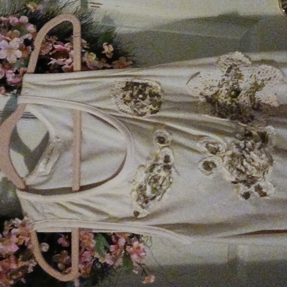 Lot of 2 very unique sleeveless Simply Couture Tunics, cream&brown sz XL